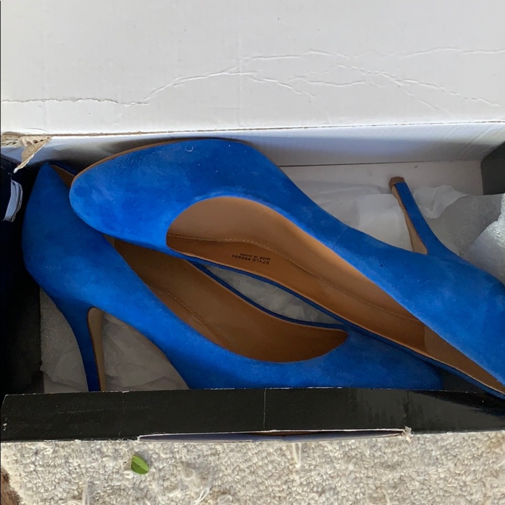 J crew blue suede heels